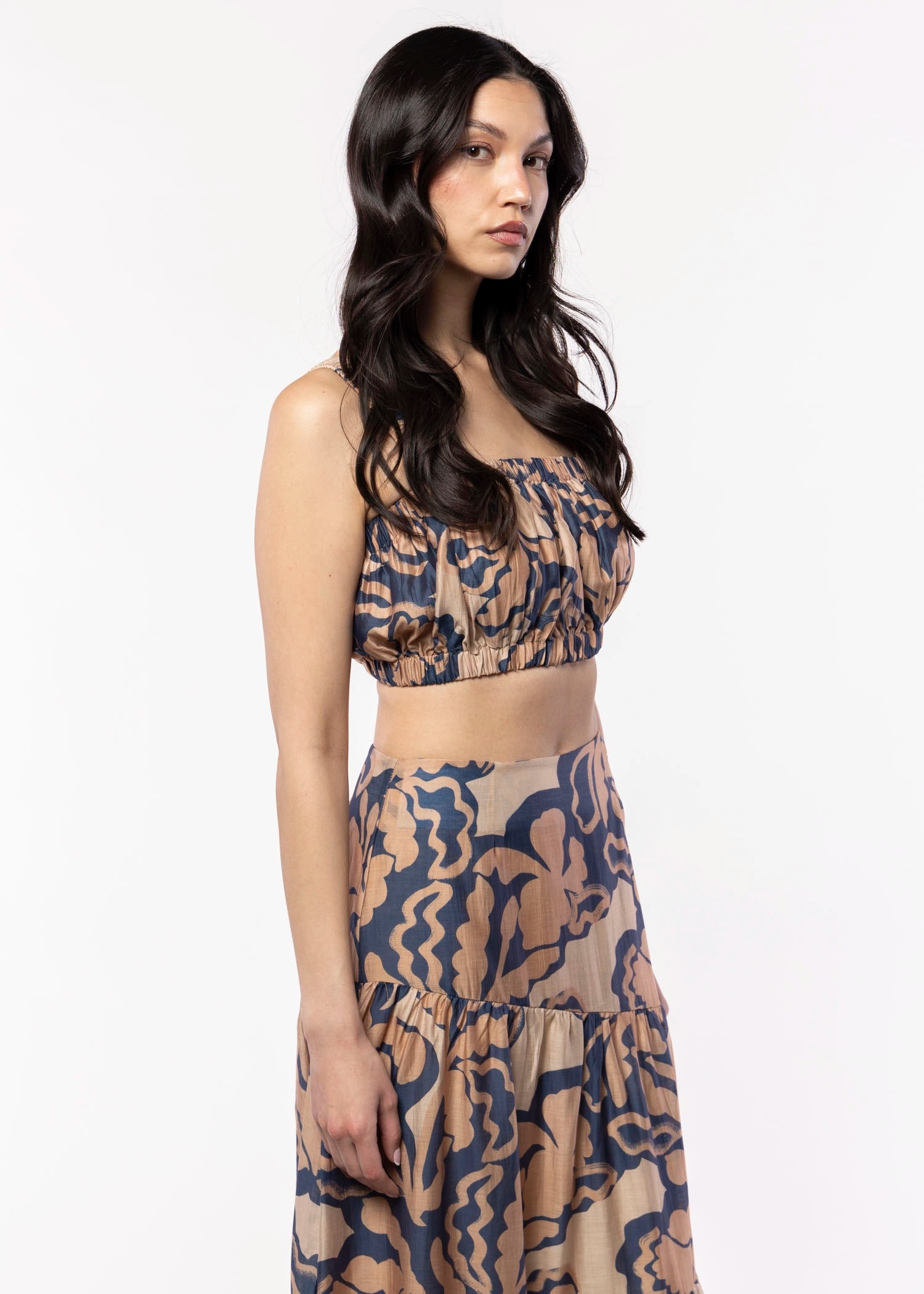 swatch_Navy Multi sadie and sage wild city crop top