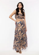 swatch_Navy Multi sadie and sage wild city maxi skirt