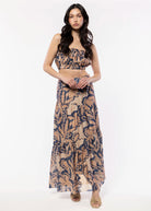 swatch_Navy Multi sadie and sage wild city maxi skirt