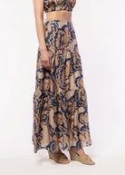 swatch_Navy Multi sadie and sage wild city maxi skirt