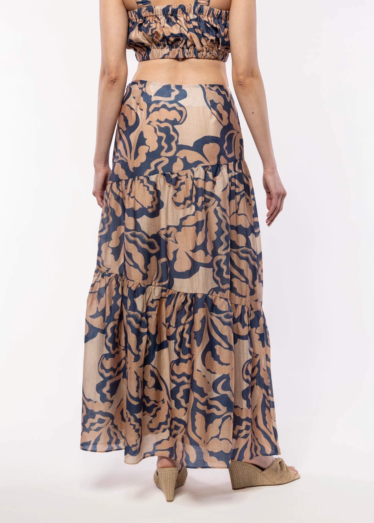 swatch_Navy Multi sadie and sage wild city maxi skirt