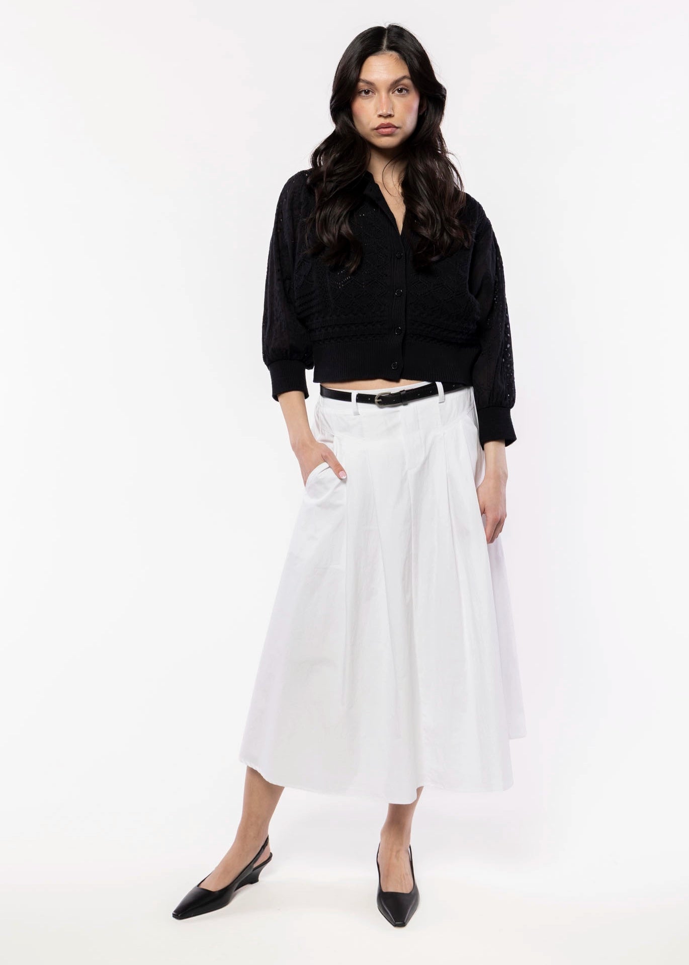 swatch_White sadie and sage central park midi skirt