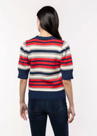 swatch_Multi stripe short sleeve sweater