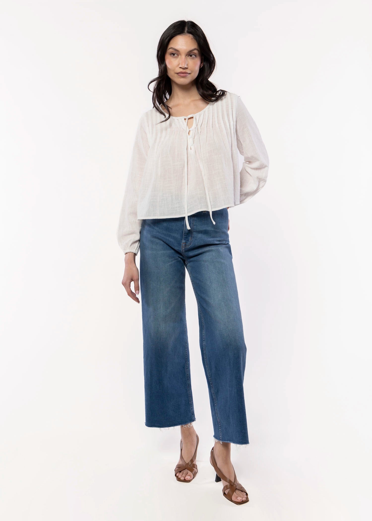 swatch_Cream sadie and sage socal pintuck top