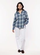 swatch_Blue cotton plaid shirt