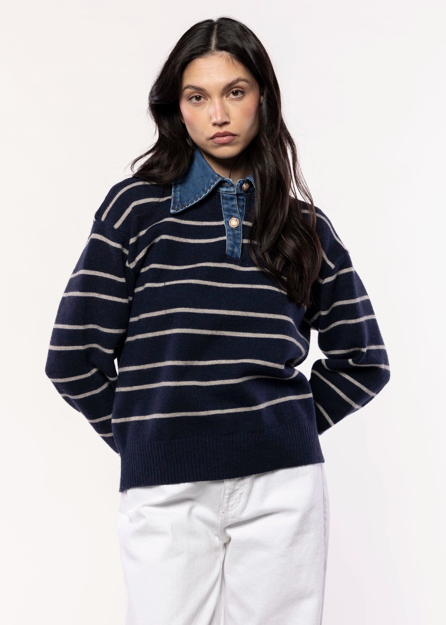 swatch_Navy/Light Grey sophia rugby sweater