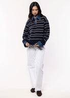 swatch_Navy/Light Grey sophia rugby sweater