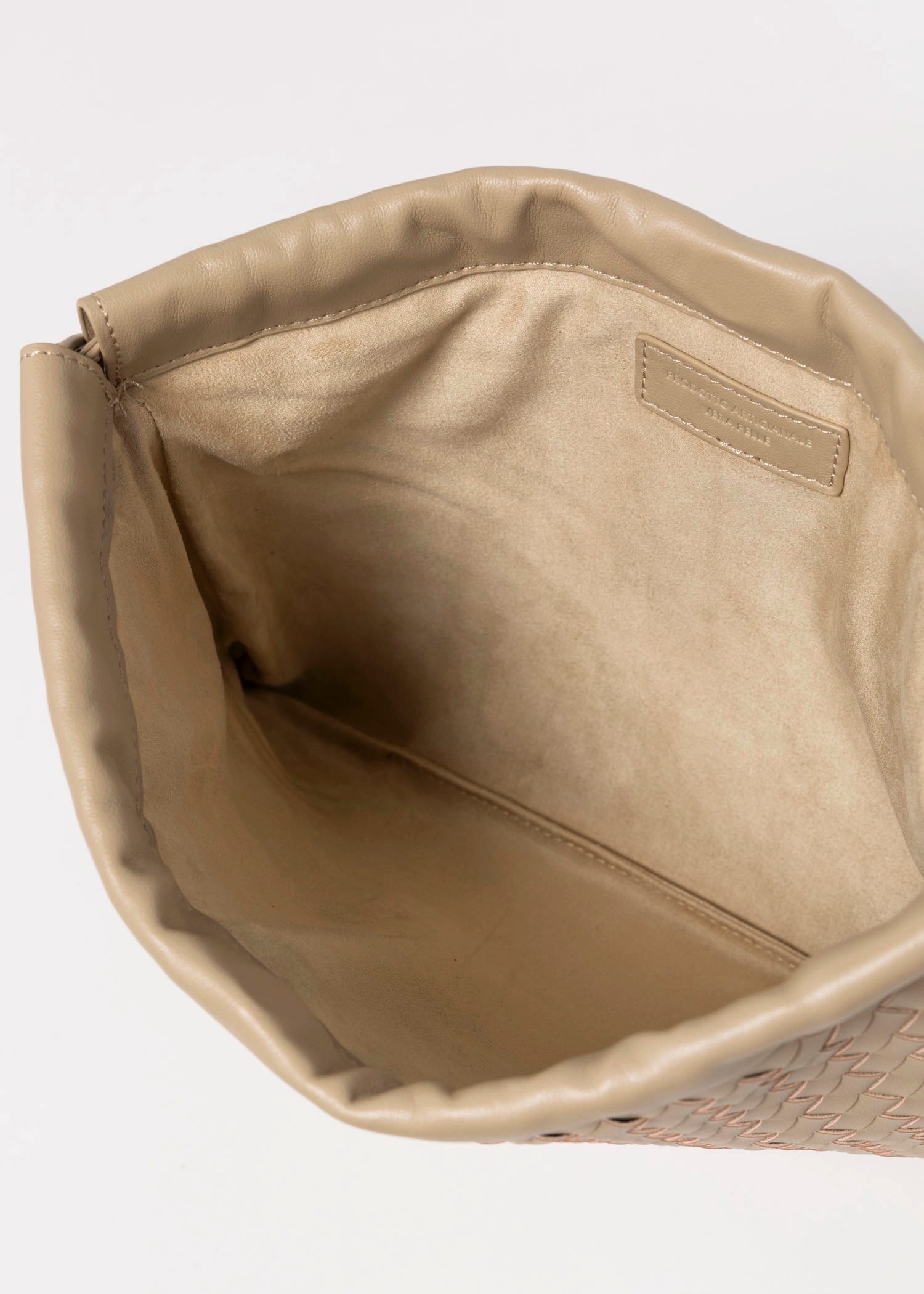 swatch_Taupe woven leather crossbody