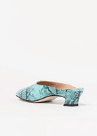 swatch_Turquoise Snake leather peep toe mule L'idea