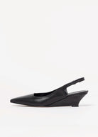 swatch_Black Leather slingback wedge
