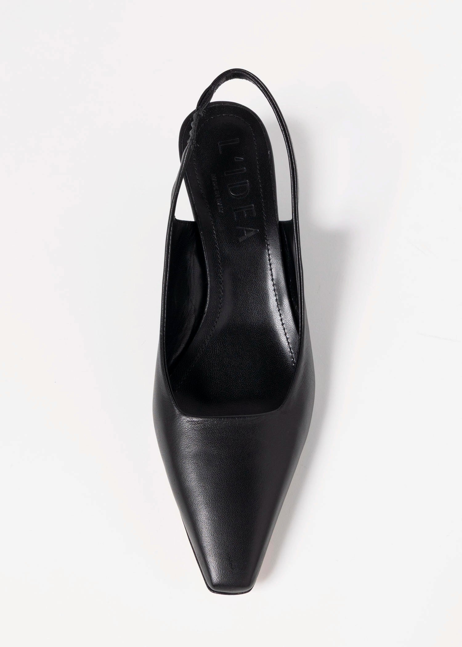 swatch_Black Leather slingback wedge