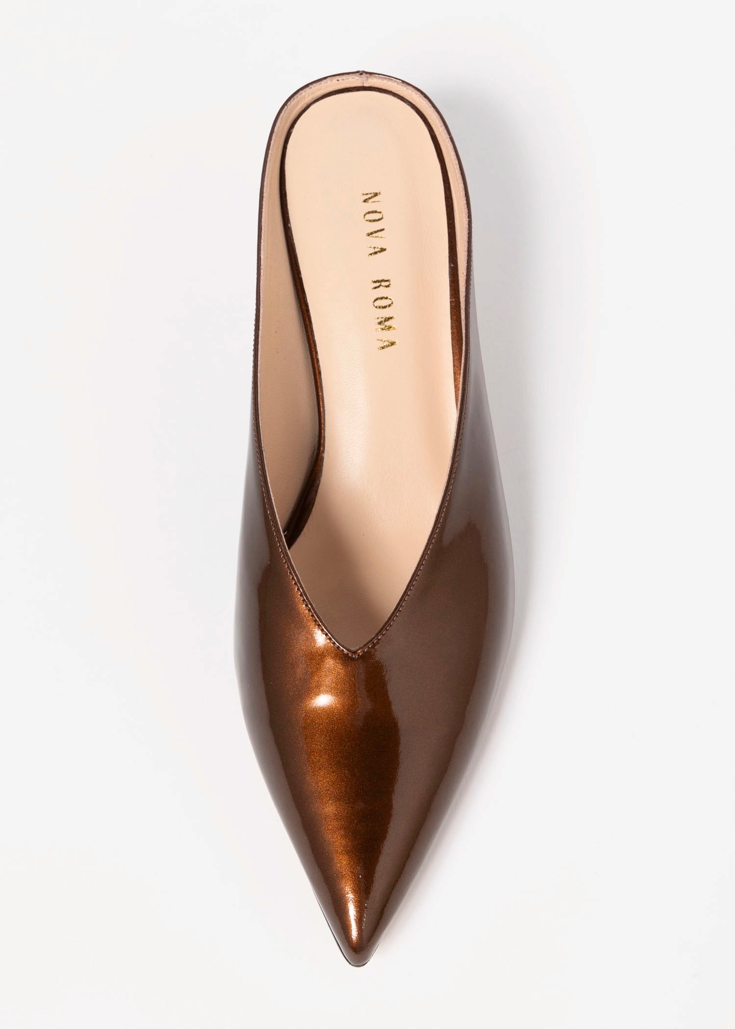 swatch_Bronze Patent pointed toe mule