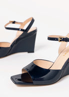 swatch_Navy Patent wedge sandal