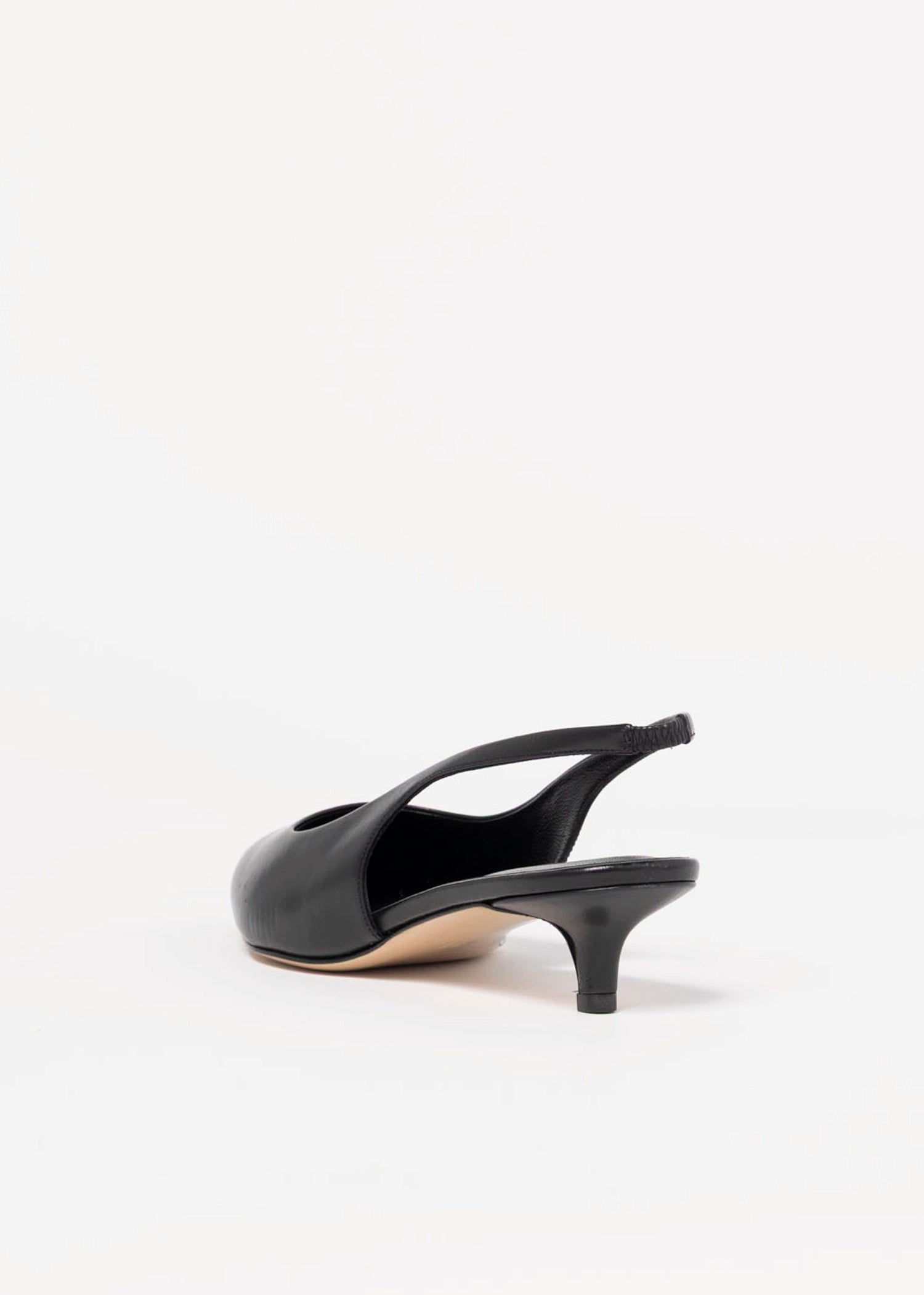 swatch_Black Leather kitten heel pump