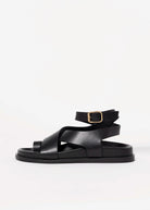 swatch_Black Leather leather footbed sandal