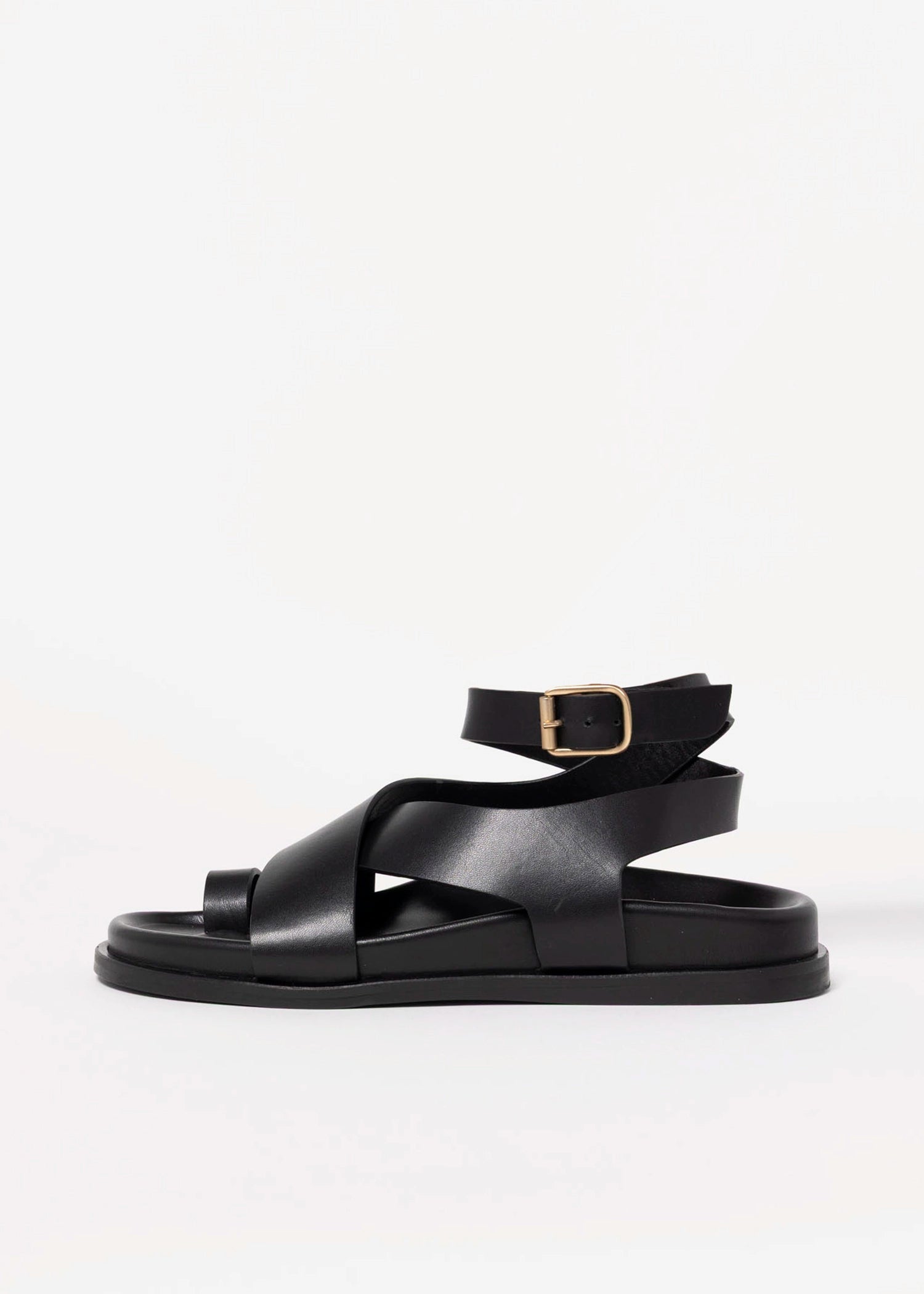 swatch_Black Leather leather footbed sandal