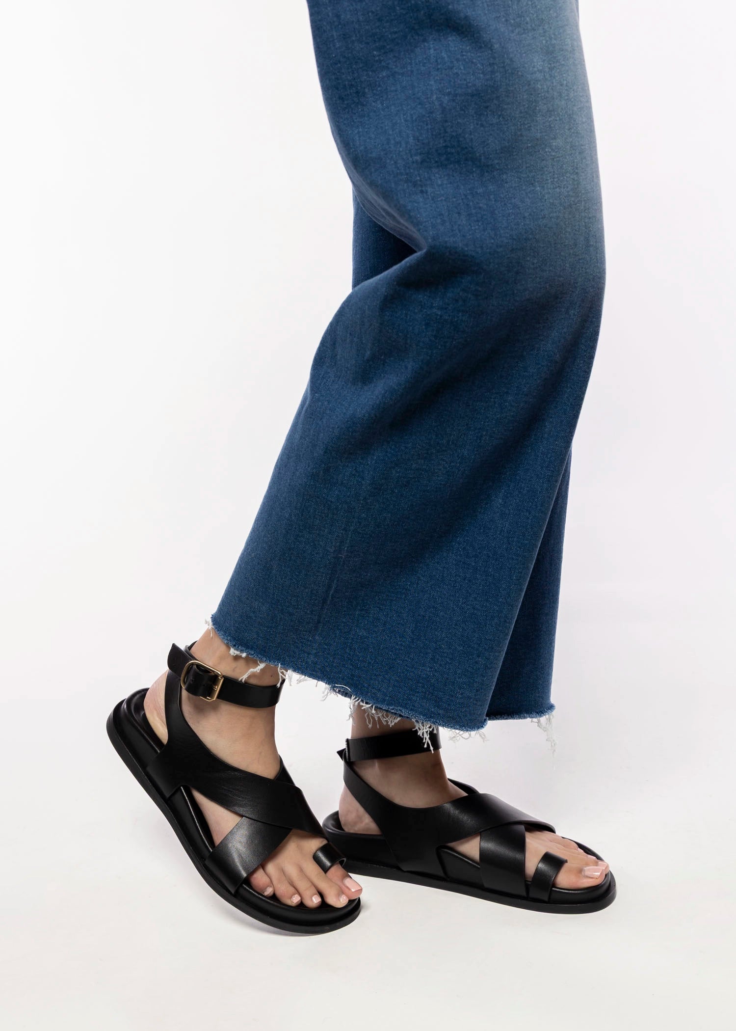 swatch_Black Leather leather footbed sandal