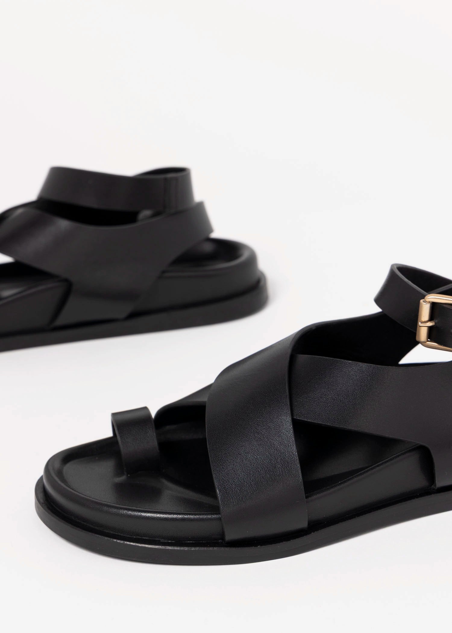 swatch_Black Leather leather footbed sandal