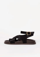 swatch_Brown Haircalf leather footbed sandal