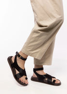 swatch_Brown Haircalf leather footbed sandal