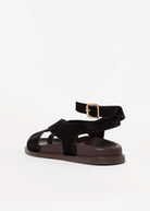swatch_Brown Haircalf leather footbed sandal