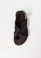 swatch_Brown Haircalf leather footbed sandal