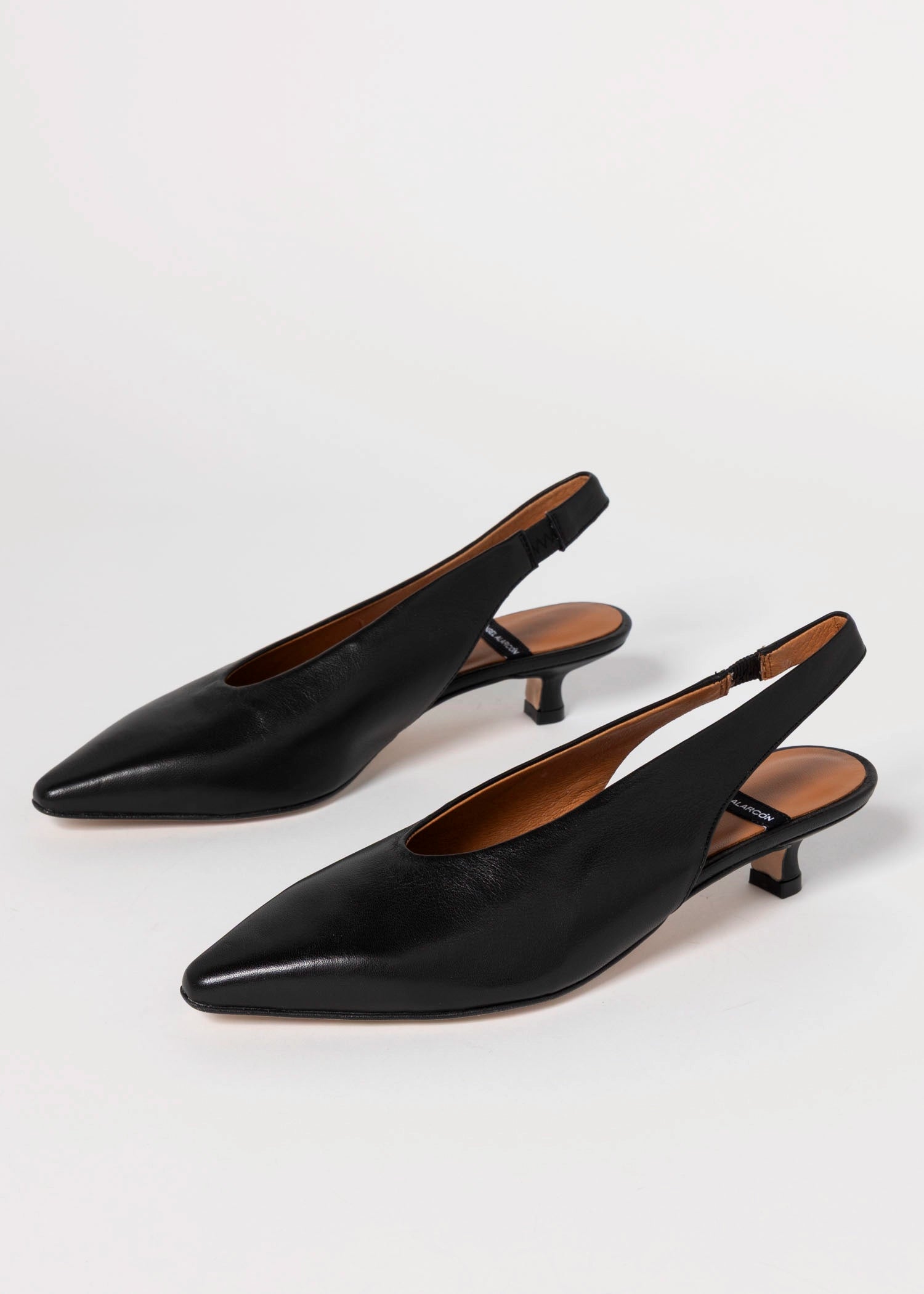 swatch_Black Leather angel alarcon slingback kitten heel