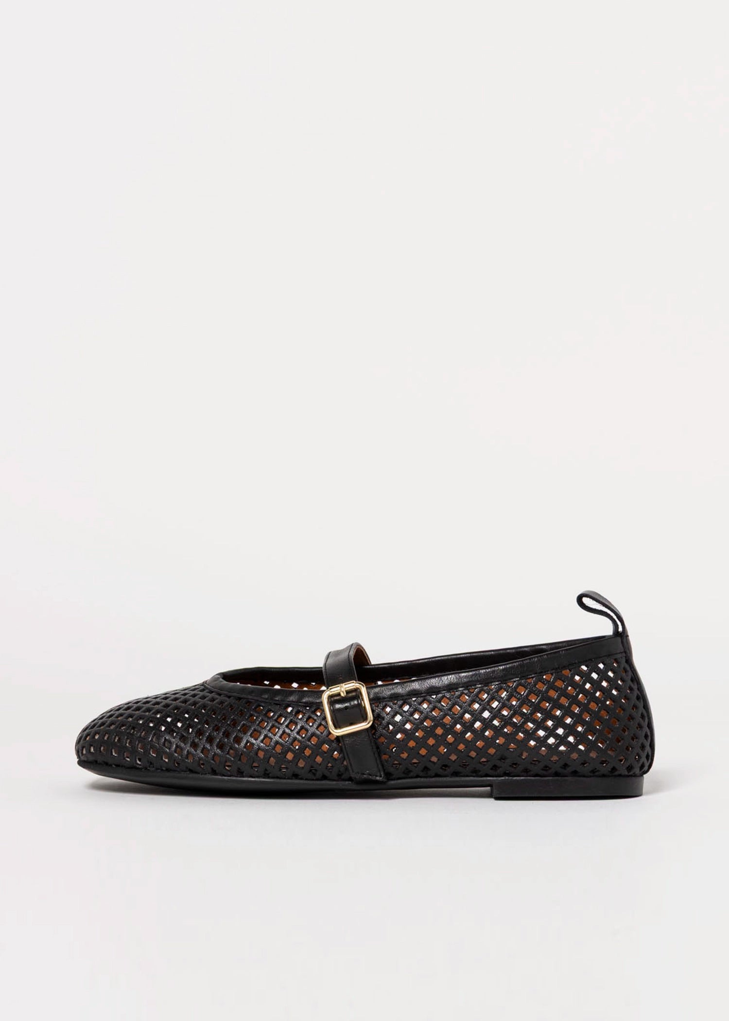 swatch_Black Leather tiziana perforated flat angel alarcon