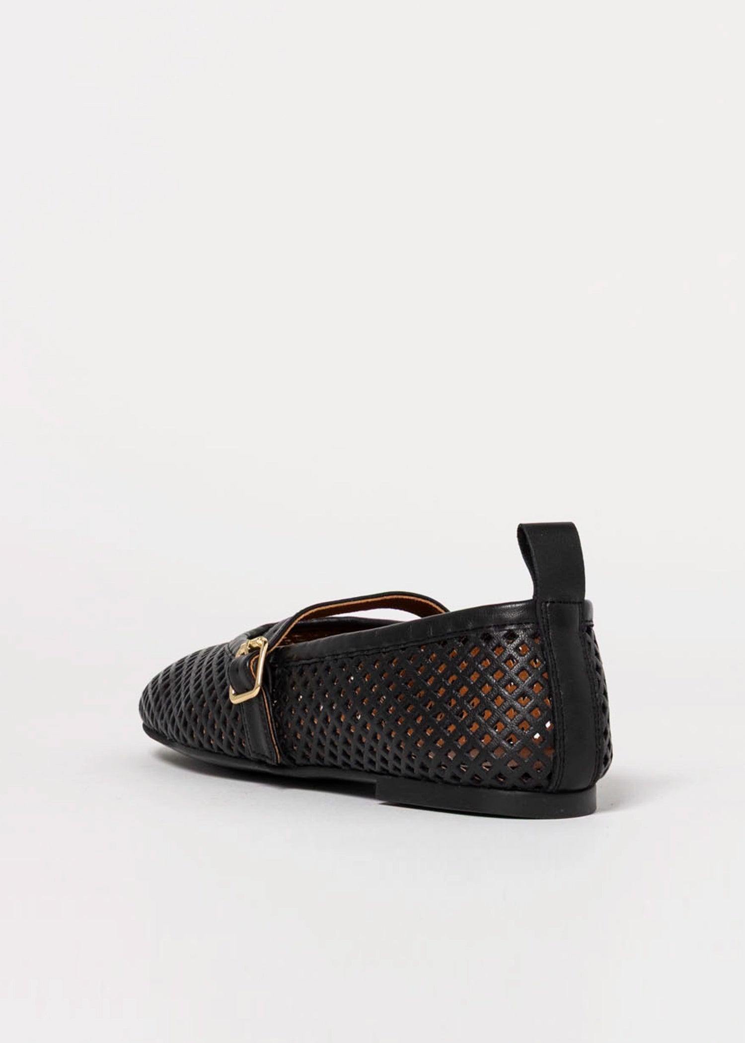 swatch_Black Leather tiziana perforated flat angel alarcon