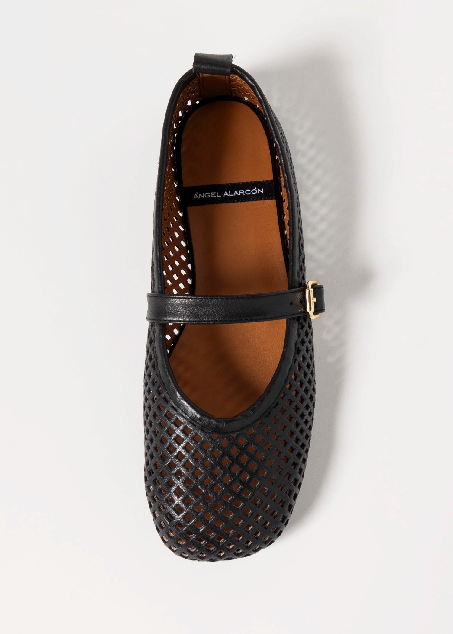 swatch_Black Leather tiziana perforated flat angel alarcon