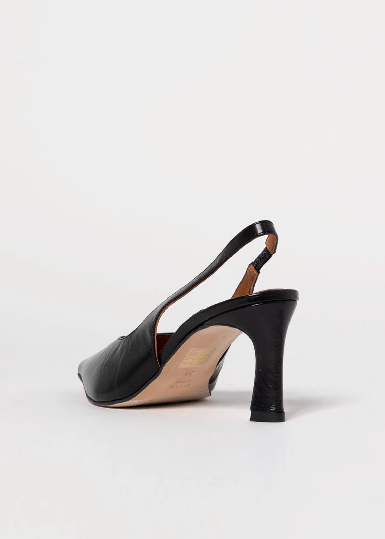 swatch_Black leather nara leather slingback angel alarcon