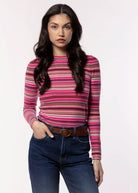 swatch_Pink/Brown Multi pistola denim madison long sleeve top