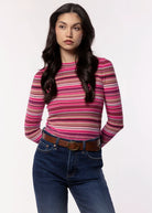 swatch_Pink/Brown Multi pistola denim madison long sleeve top