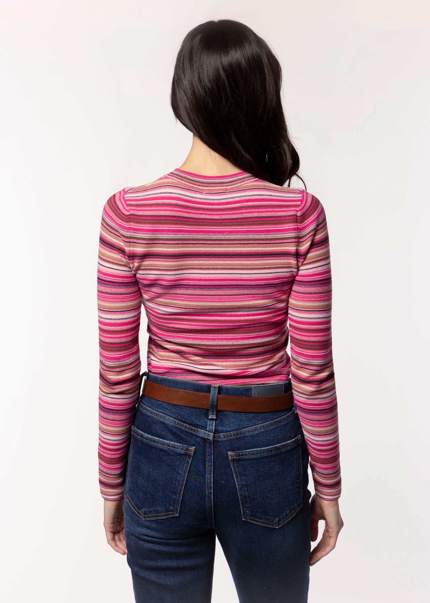 swatch_Pink/Brown Multi pistola denim madison long sleeve top