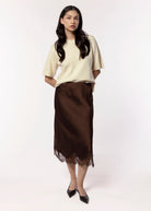 swatch_Dark Chocolate satin skirt skirts