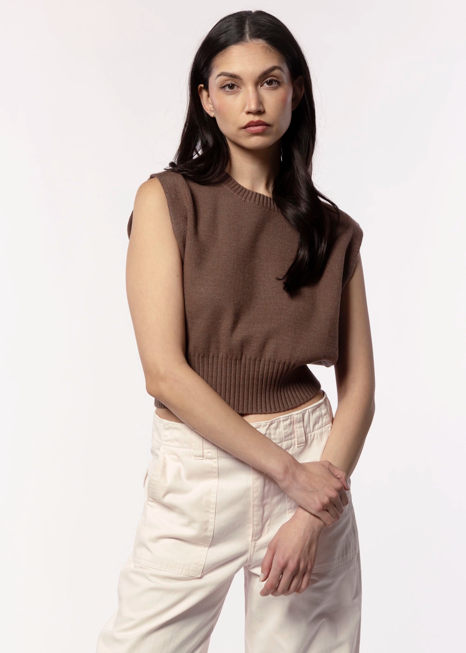 swatch_Mocha kerisma issa sleveless knit top