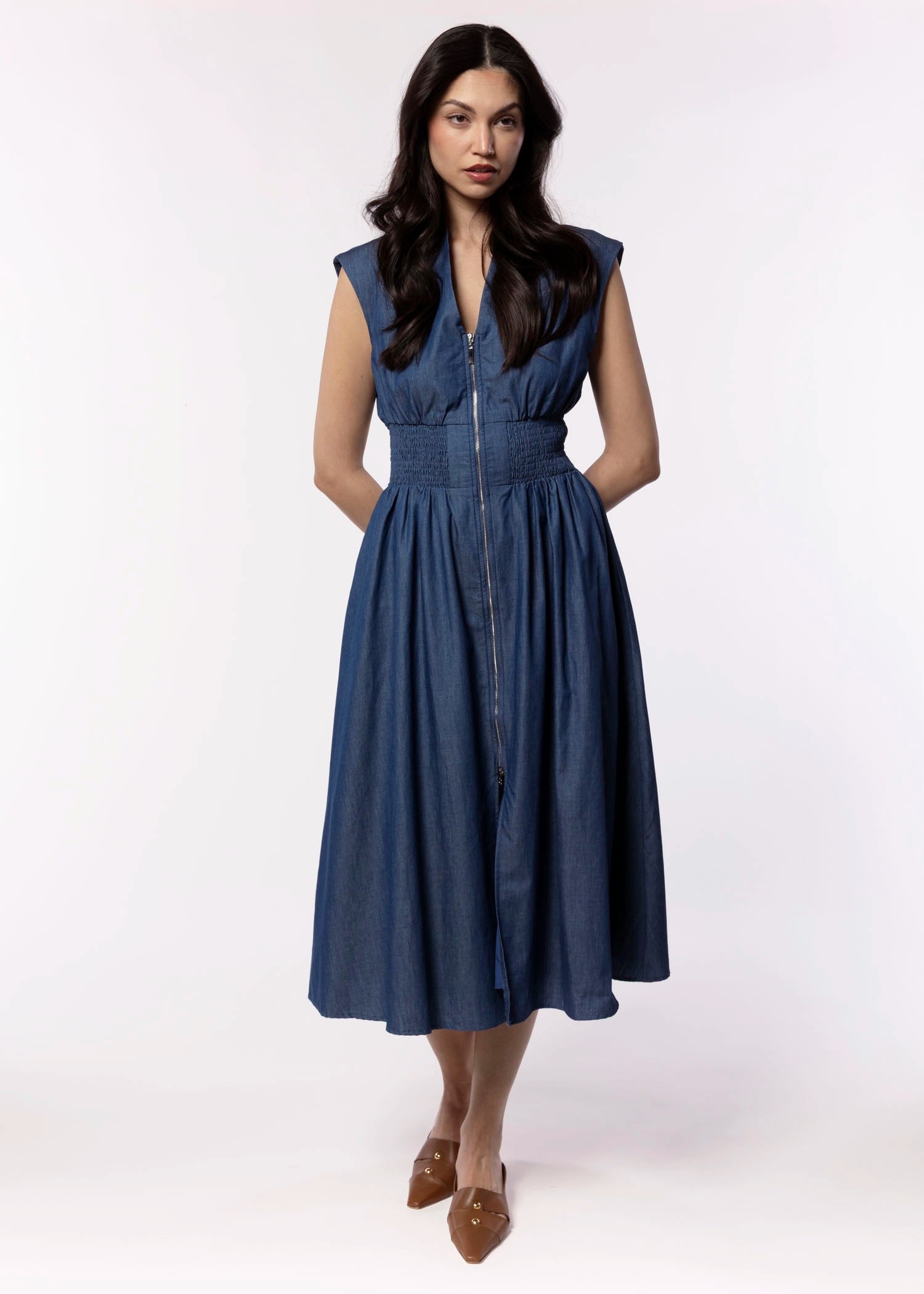 swatch_Denim thml smocked waist dress