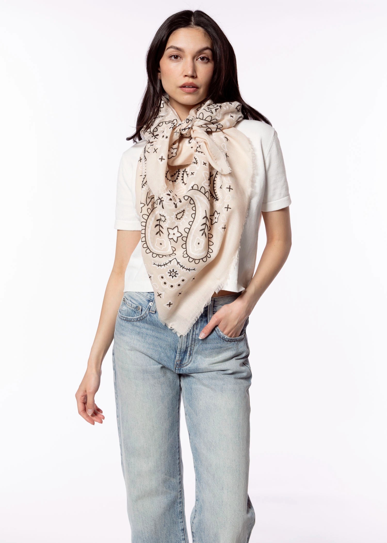swatch_Beige bandana scarf