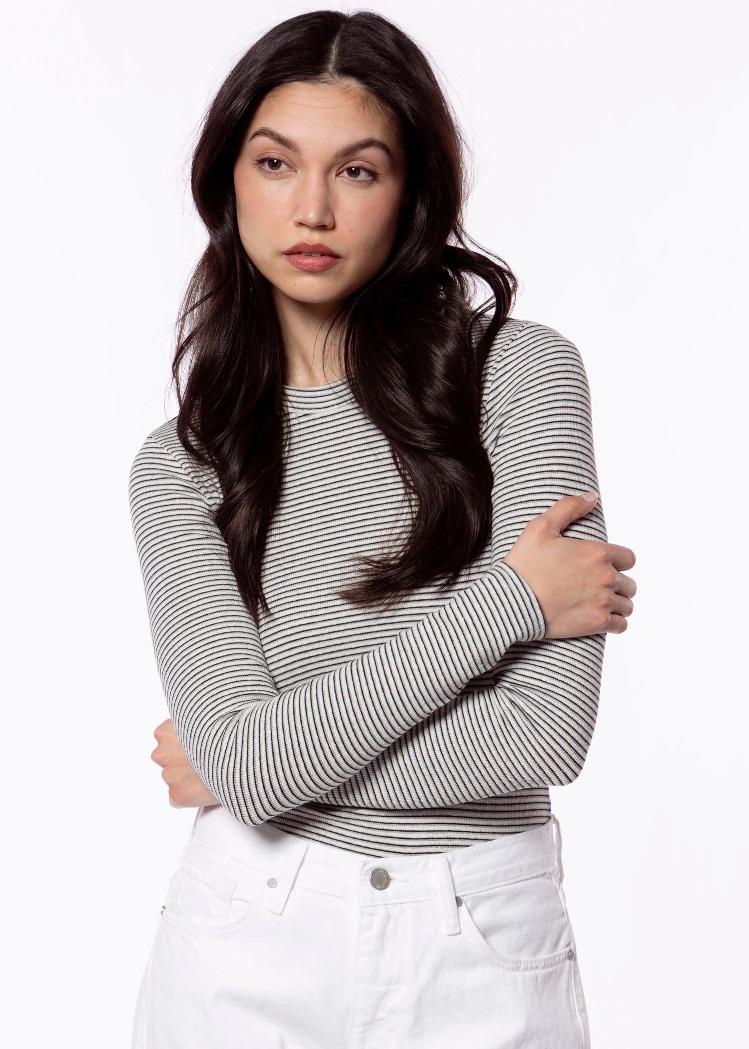 swatch_Heather Grey/Black emma long sleeve tshirt