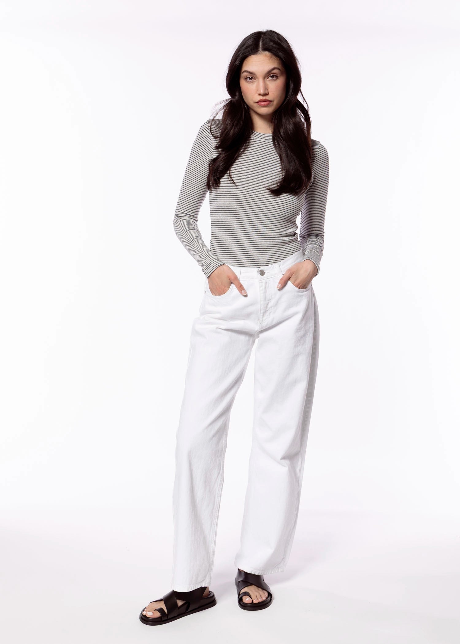 swatch_Heather Grey/Black emma long sleeve tshirt