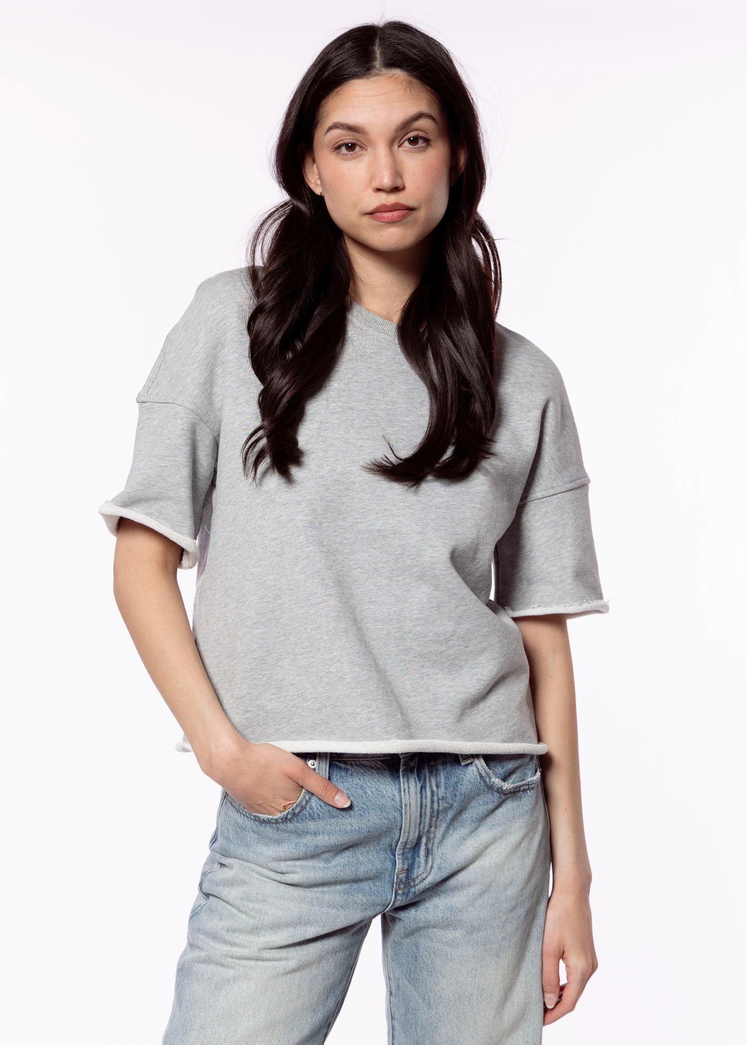 swatch_Heather Grey perfect white tee ezra sweatshirt