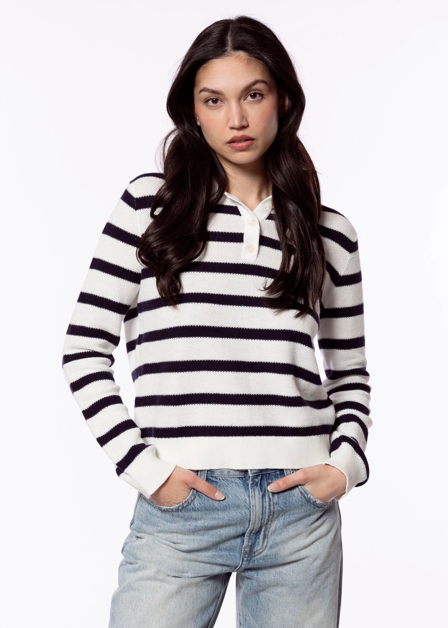 swatch_Chalk Combo stitches and stripes knit polo