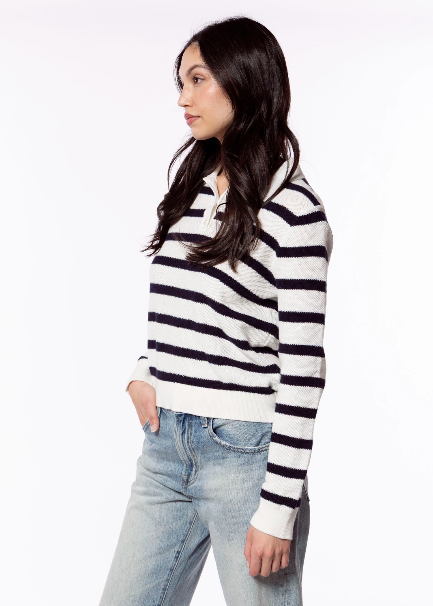 swatch_Chalk Combo stitches and stripes knit polo