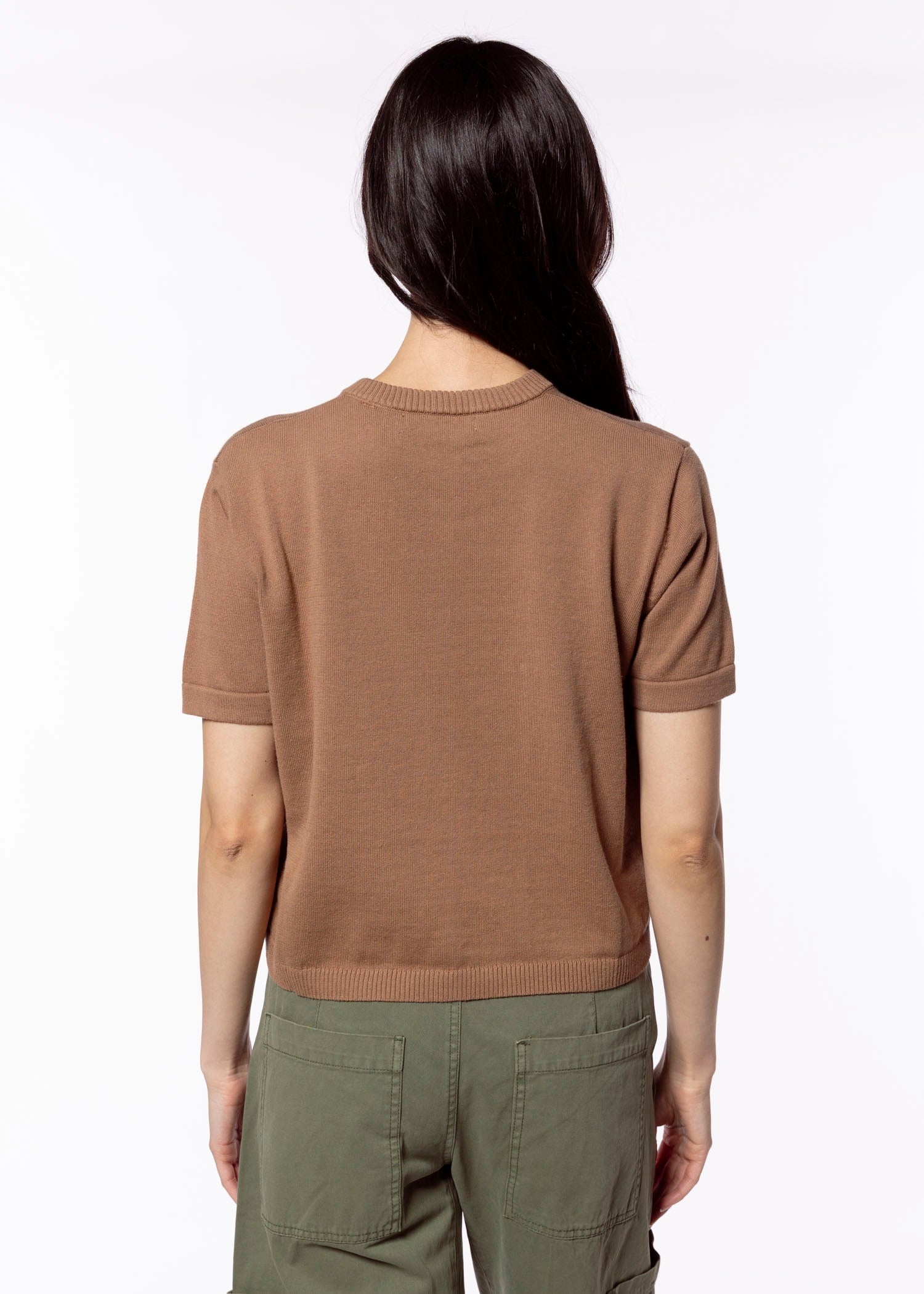 swatch_Mocha perfect white tee maude cardigan