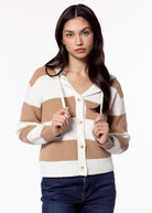 swatch_Camel/Ivory central park west chloe hooded rugby cardigan