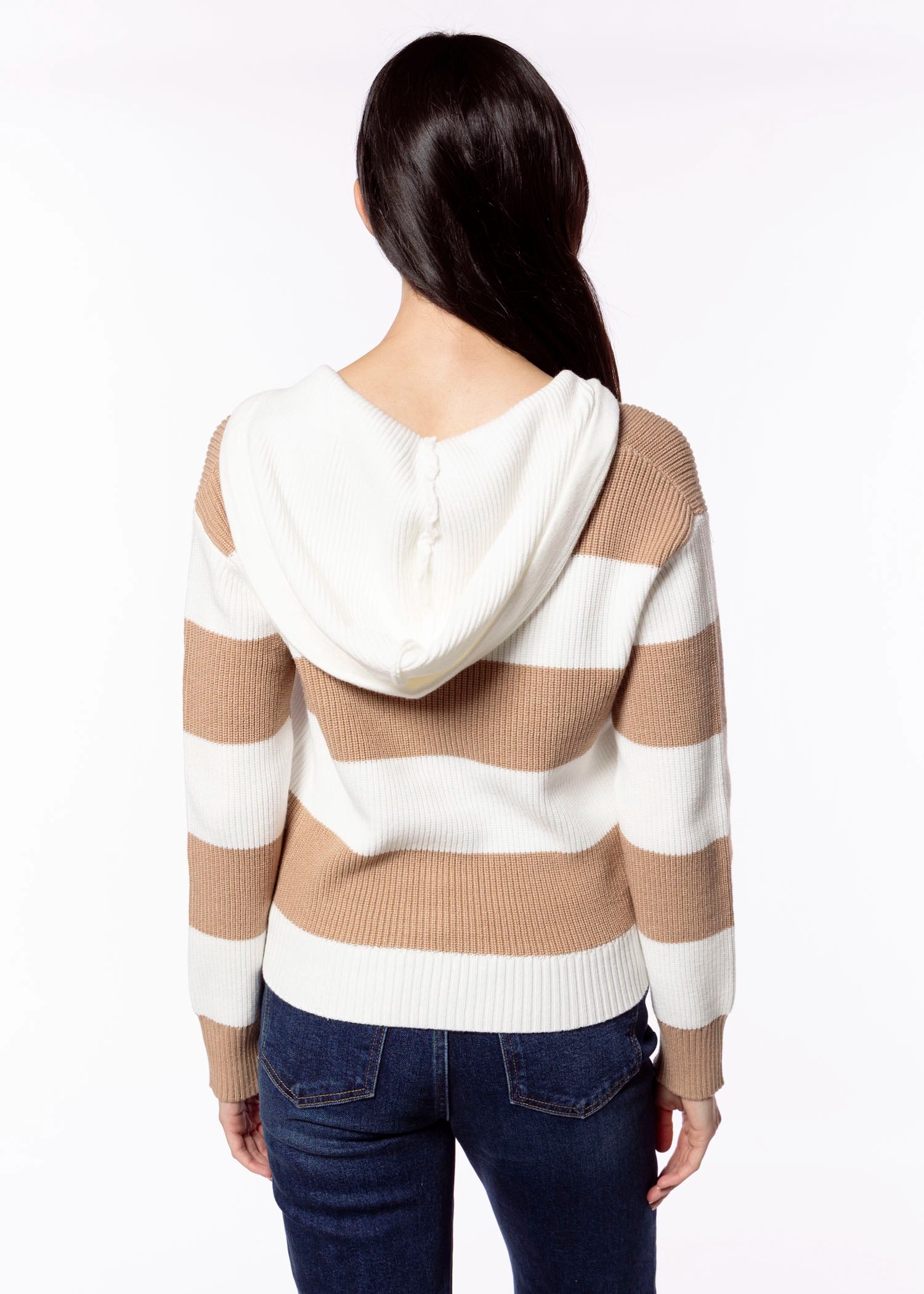 swatch_Camel/Ivory central park west chloe hooded rugby cardigan