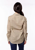 swatch_Mocha Stripe perfect white tee gisele button down shirt