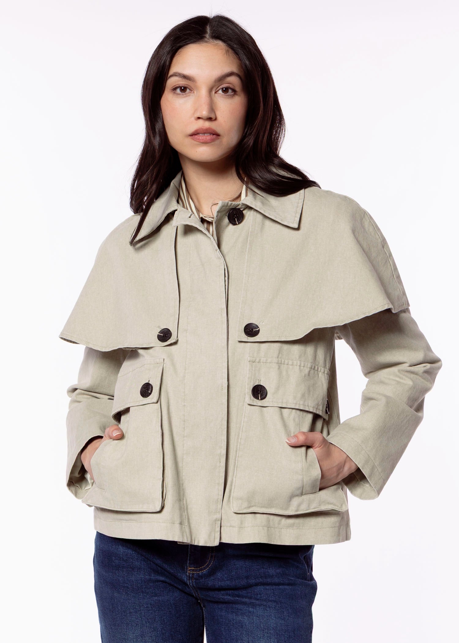 swatch_Tan avec les filles cotton cape jacket