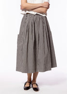 swatch_Black pleated gingham maxi skirt