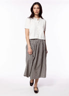 swatch_Black pleated gingham maxi skirt